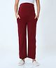 The Mom Store Comfy Belly Over Solid Maternity Track Pants - Maroon