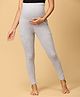 The Mom Store Comfy Belly Over Solid Maternity Leggings - Grey