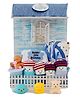 Little Surprise Box Newborn Baby Boy Picket Fence House Hamper - Blue
