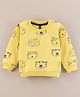 Little Kangaroos Full Sleeves Sweatshirts Animal Face Print - Yellow