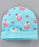 Babyhug 100% Cotton Caps Printed Blue - Diameter 14.5 cm