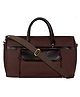 The Clownfish Alwyn 35 litres Canvas with Faux Leather Unisex Travel Duffle Bag Weekender Bag (Dark Brown)