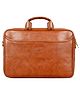 The Clownfish Unisex Adult Divine Faux Leather 15.6 inch Laptop Messenger Briefcase (Tan)