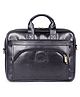 The Clownfish 11 Litre Faux Leather 15.6 inch Laptop Messenger Bag Briefcase (Black)