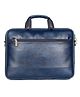 THE CLOWNFISH Unisex Biz Faux Leather 15.6 Inch Laptop Messenger Bag Briefcase (Blue)