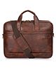 The Clownfish Faux Leather 15.6 inch Laptop Messenger Bag Briefcase Laptop Bags (Tan)