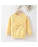 Kookie Kids Full Sleeves Pullover Bow Applique - Yellow