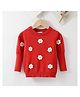 Kookie Kids Full Sleeves Pullover Floral Applique - Red