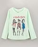 Smarty Girls Full Sleeves 100% Cotton Top Placement Print- Green