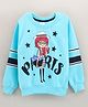 Smarty Girls Full Sleeves 100% Cotton Loopknit Top Placement Print- Blue