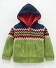 Yellow Apple Full Sleeves Hooded Sweaters Argyle Print - Green