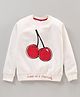 Smarty Girls 100% Cotton Fleece Knit Pullover Cherry Print - Cream
