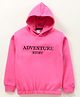 Smarty Girls 100% Cotton Fleece Full Sleeves Hooded Pullovers Text Print - Pink