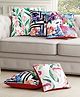 SEJ by Nisha Gupta Set of 5 Florals Premium Cushion Covers - Green