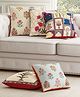 SEJ by Nisha Gupta Set of 5 Ethnic Motif Premium Cushion Covers - Blue