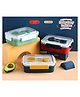 YAMAMA 3 Compartment Leak Proof BPA Free Stainless Steel Lunch Box with Spoon (Color May Vary)