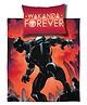 Marvel Avengers Single Cotton Bedsheet With 1 Pillow Cover Wakanda Forever Print - Orange