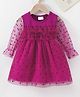 Kookie Kids Full Sleeves Frock Polka Dot Print - Purple
