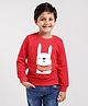 Kookie Kids Full Sleeves Sweatshirt Bunny Print - Red