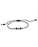 Silver Arts 925 Pure Silver Designer Adjustable Thread Anklet - Black