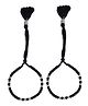 Silver Arts 925 Pure Silver Pair of Adjustable Handmade Thread Nazariya Bracelet - Black