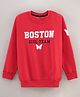 Doreme Full Sleeves Sweatshirt Text Print - Red