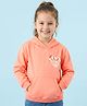 Doreme Full Sleeves Hooded Neck Sweatshirt Heart Text Print - Peach
