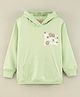 Doreme Full Sleeves Knit Sweatshirt Placement Print- Green