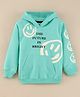 Doreme Full Sleeves Knit Sweatshirt Text & Smiley Print- Blue