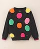 Vitamins Cotton Full Sleeves Flat Knit Top Circle Print - Black