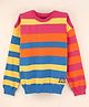 Vitamins Cotton Full Sleeves Striped Flat Knit Top - Multicolor