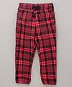 Vitamins Full Length Yarn Dyed Jacquard Checks Trouser - Red