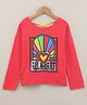 Vitamins Cotton Knit Full Sleeves Top Text Print - Red