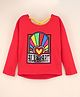 Vitamins Cotton Full Sleeves Striped Flat Knit Top Multiprint - Red