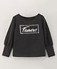 Vitamins Full Sleeves Single Jersey Lycra Knitted Top Text Print - Black