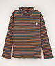 Vitamins Full Sleeves Striped Skivi Top - Multicolor