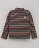 Vitamins Full Sleeves Striped Top - Fuschia