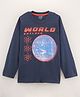 Fido Cotton Full Sleeves T-Shirt Multiprint - Navy Blue