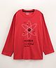 Fido Cotton Knit Full Sleeves T Shirt Text Printed - Red