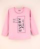 Fido Full Sleeves Top Text Print - Pink
