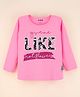 Fido Full Sleeves Top Text Print - Pink