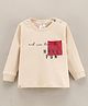 First Smile Full Sleeves Cotton T-shirt Text Print- Pink