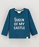 Ollypop Full Sleeves Tee Text Print - Blue