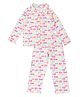 Earth Conscious Full Sleeves Fish Print Night Suit - Off White & Pink