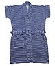 BUMZEE Half Sleeves Striped Bathrobe - Royal Blue
