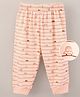 Child World Cotton Knit Full Length Striped Joggers Pant  - Peach