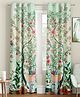 SEJ by Nisha Gupta Set of 2 Floral Eyelet Door Curtains - Green