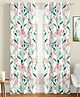 SEJ by Nisha Gupta Floral Eyelet Long Door Curtains Pack of 2 - White