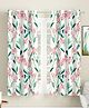 SEJ by Nisha Gupta Set of 2 Floral Eyelet Window Curtains - White