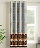 SEJ by Nisha Gupta Single Abstract Eyelet Window Curtain - Grey